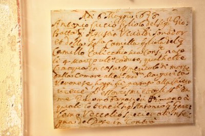 Vivaldi baptism certificate by Unknown